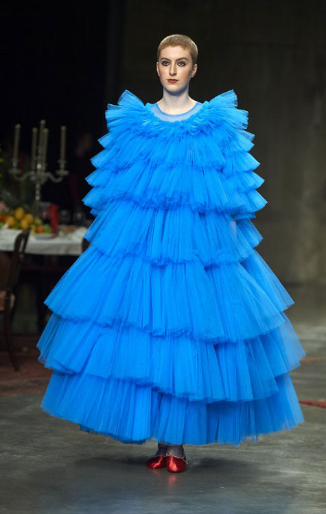 Larger than life frills at Molly Goddard (photo c/o AFP)